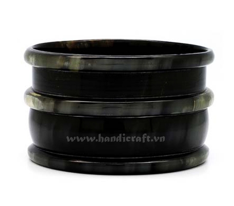 Triple lines horn bangle bracelet