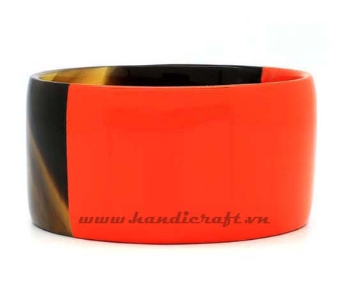 Buffalo horn bangle braclet with lacquer