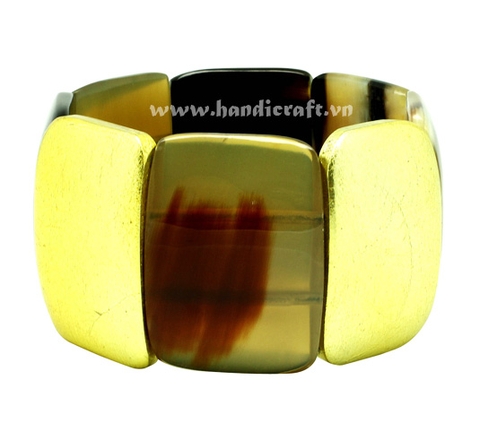 Horn & gold lacquer bangle bracelet