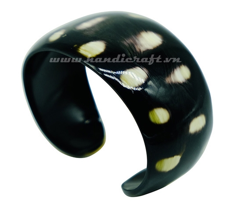 Black horn with polka dots bangle bracelet