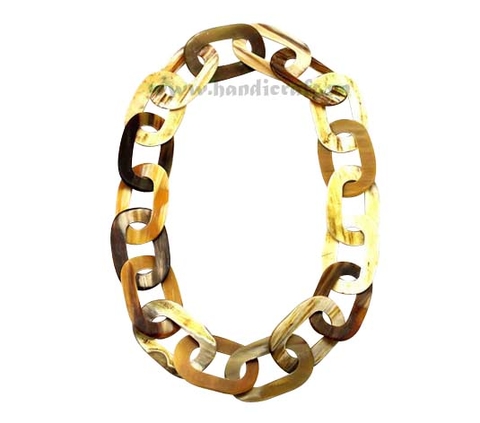 Large oval horn link necklace