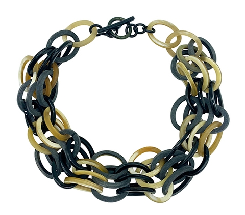 Shinny & matte horn necklace