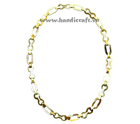 Oval & candy horn necklace