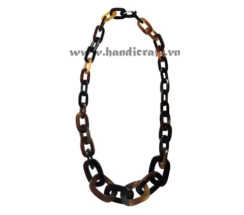 Dark oval horn necklace