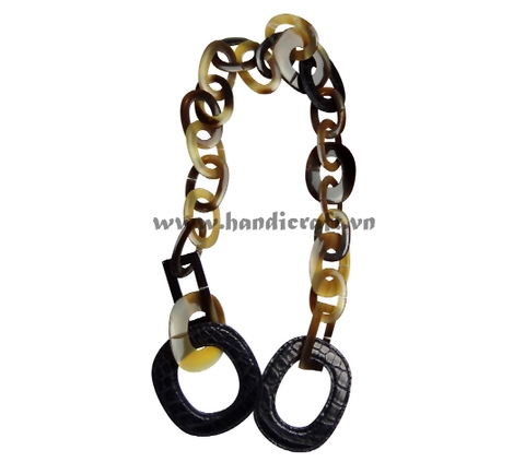 Natural horn with faux leather