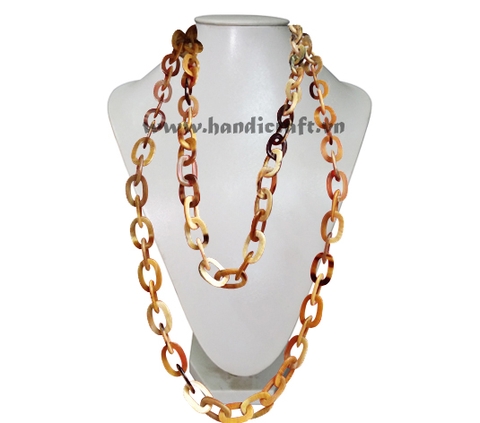 Long oval horn necklace
