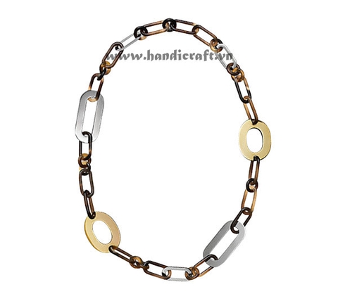 Horn with gold & silver lacquer necklace