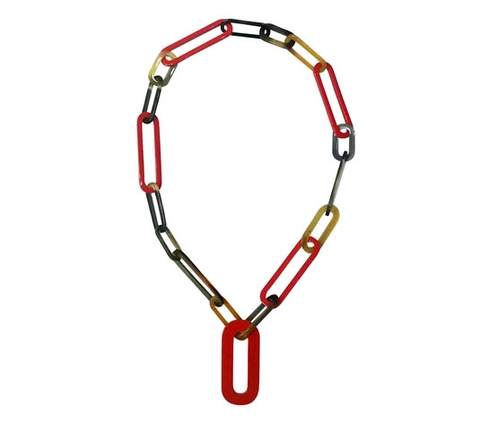Horn & lacquer necklace