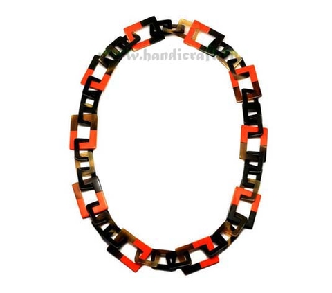 Horn & lacquer necklace