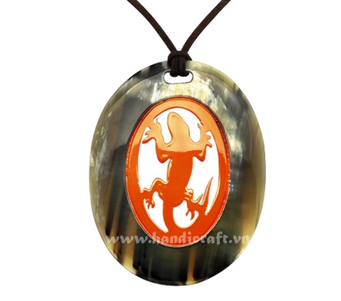 Horn & lacquer pendant