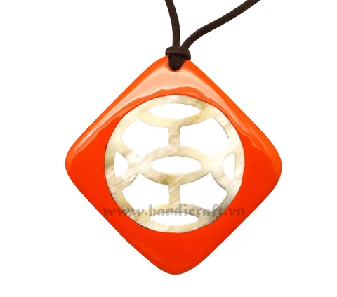 Horn & lacquer pendant