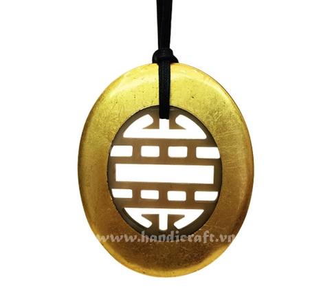 Horn & lacquer pendant