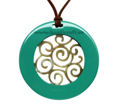 Horn & lacquer pendant