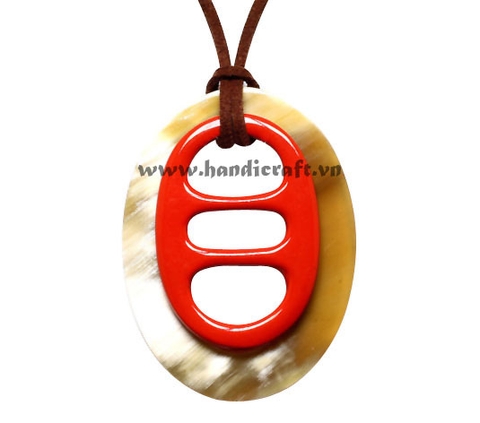 Horn & lacquer pendant