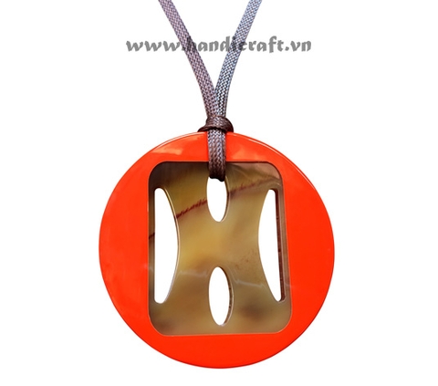 Horn & lacquer pendant