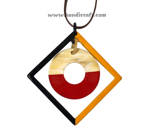 Horn & lacquer pendant