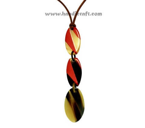 Horn & lacquer pendant