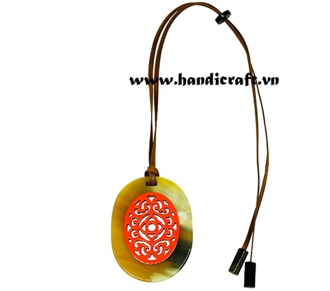 Horn & lacquer pendant