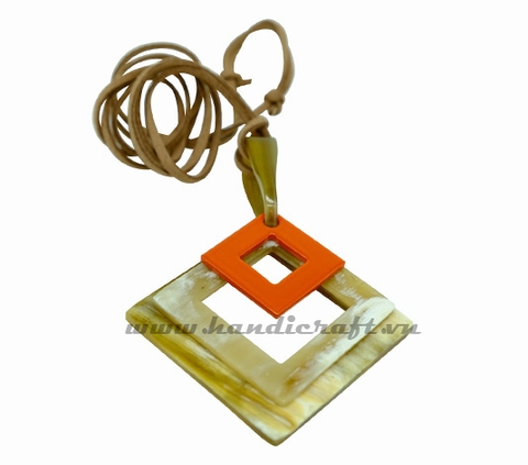 Horn & lacquer pendant
