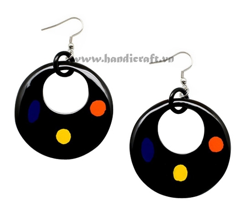 Horn & lacquer earrings