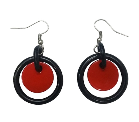 Horn & lacquer earrings