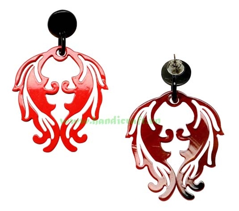 Horn & lacquer earrings