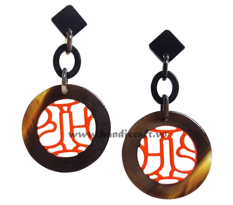 Horn & lacquer earrings