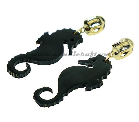 Black Horn Earrings