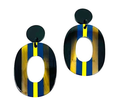 Horn and Lacquer Earrings
