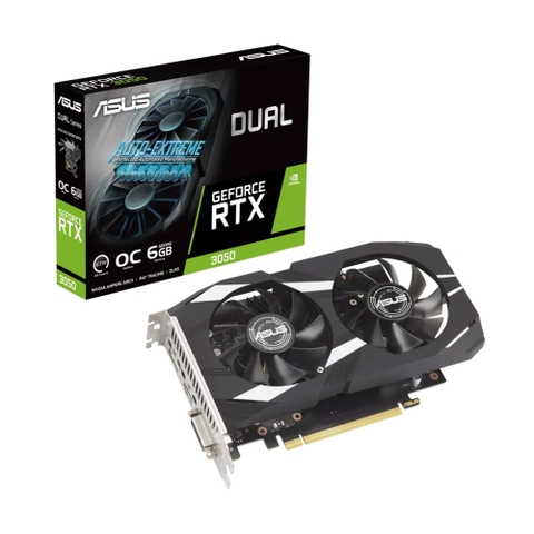 VGA ASUS Dual RTX 3050 OC Edition 6GB GDDR6 (DUAL-RTX3050-O6G)