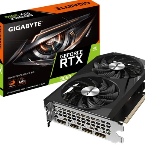 Card màn hình GIGABYTE GeForce RTX 3050 WINDFORCE OC V2 8G (GV-N3050WF2OCV2-8GD)
