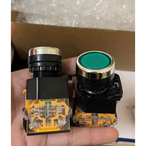 Nút Nhấn Nhả Không Đèn Phi 22 CML LA39-11D Xanh Đỏ