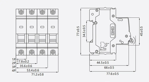 Cầu dao tự động MCB 4 cực 63 Amp YCB7-63N