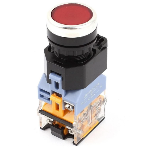 Nút Nhấn Nhả Có Đèn Phi 22 CML LA39-11D Xanh Đỏ  OEM