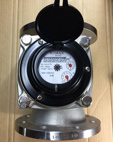 Đồng hồ nước Komax thân inox DN100