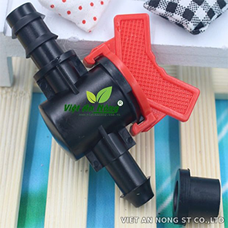 Van khởi thủy ống LDPE 16mm có roan cao su