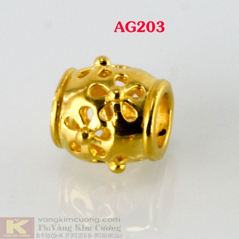 Charm trụ gắn hoa 24k mã AG203