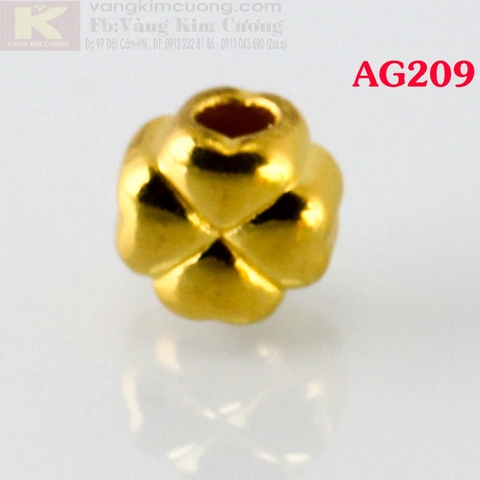 Charm cỏ 4 lá may mắn 24k mã AG209