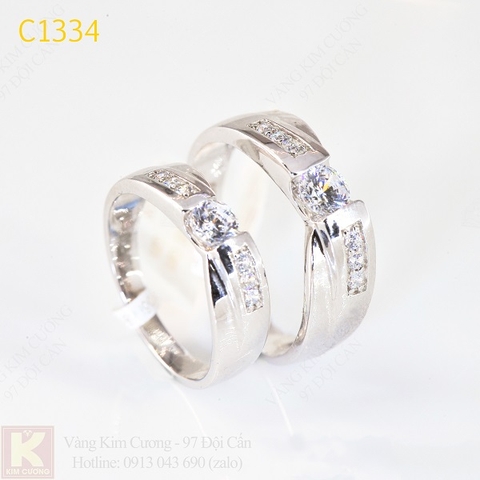 Nhẫn cưới kim cương italy 18k C1334