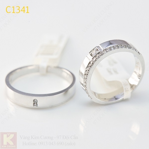 Nhẫn cưới kim cương italy 18k C1341