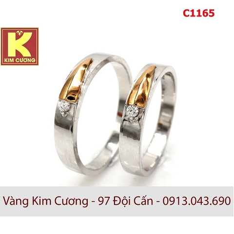 Nhẫn cưới vàng trắng C1165