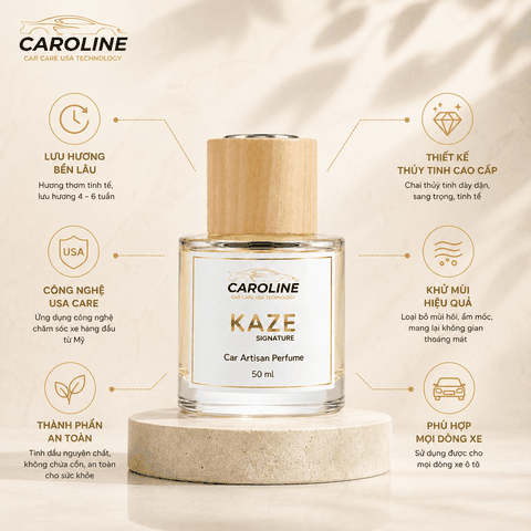 Nước Hoa Xe Hơi CAROLINE Cao Cấp (50ml/100ml) - Hương KAZE Khử Mùi Hiệu Quả, Lưu Hương Lâu