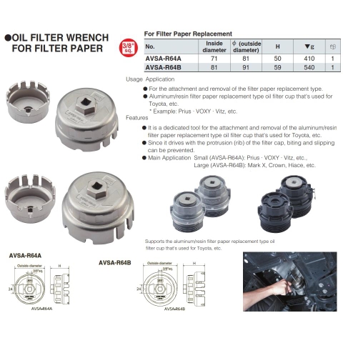 Bát tháo cốc lọc AVSA-R64B