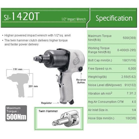 Súng vặn ốc 1/2 inch SI-1420T