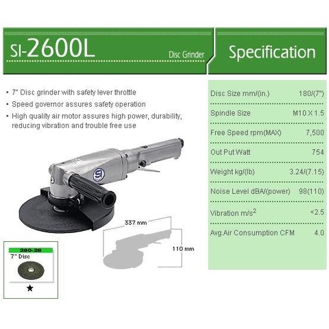 Máy mài Shinano loại 7" SI-2600L