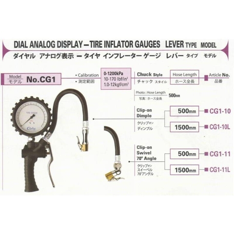 Đồng hồ bơm lốp Condor CG1-10