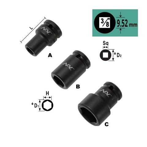 Đầu khẩu 3/8 tiêu chuẩn NAC 312