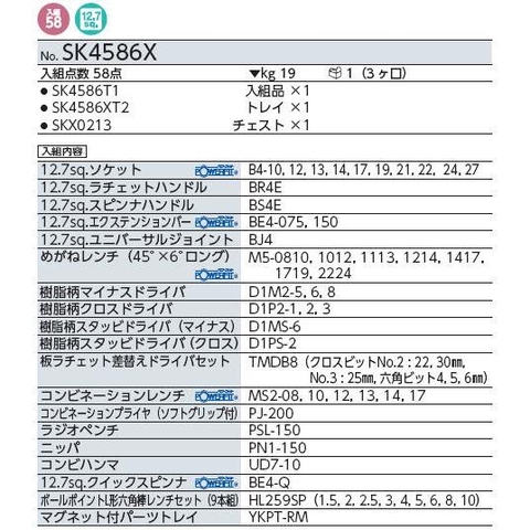 Bộ dụng cụ KTC SK4586X