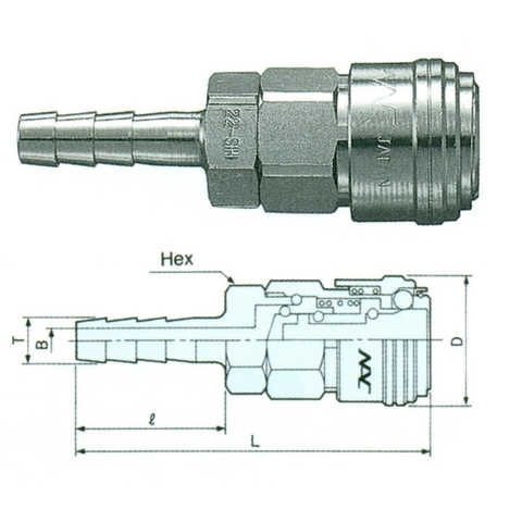 Đầu nối nhanh NAC 22SH