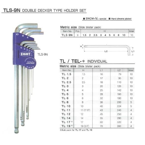 Bộ lục giác chìm EIGHT TLS-9N
